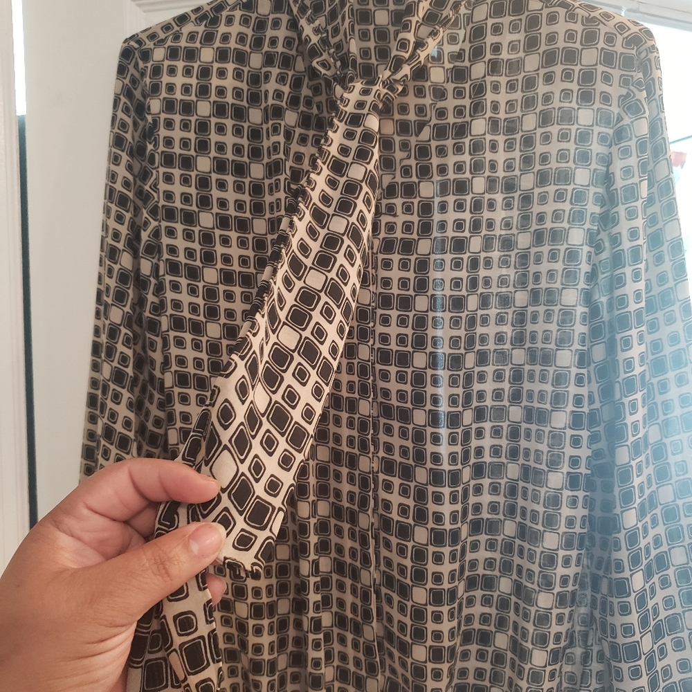 Long sleeve blouse - airy georgette chiffon fabric